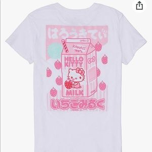 Hello Kitty Strawberry Milk Boyfriend Fit Tee